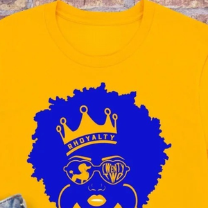 T-shirt SGRHO RHoyalty couleur or, lettres grecques personnalisées, tee-shirt de sororité, manches courtes, col rond, décontracté, mode estivale, vêtements unisexes - Product Image 6