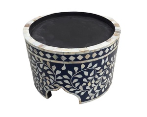 Moderno Soporte para Servir Chocolate con Incrustaciones de Hueso, Exhibidor de Chocolate, Servidor de Chocolate, Soporte Redondo para Pastel y Plato con Incrustaciones de Resina - Product Image 1