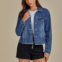 Veste en jean pour femme en coton biologique tricoté respirant, style tendance, veste en jean imperméable à séchage rapide pour femme
