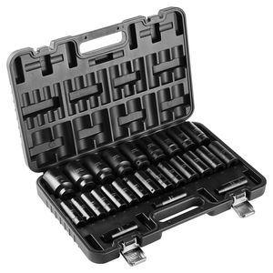 Set di chiavi a bussola profonde da 26 pezzi con attacco da 1/2 pollice, metriche da 32 mm, a 6 punte, in acciaio legato CR-V/Cr-Mo, per riparazioni auto, facile da usare - Product Image 6