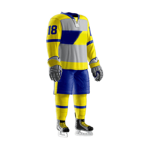 Uniforme de Hockey sobre Hielo para Hombre Adulto, 100% Poliéster, Transpirable, de Secado Rápido, con Logotipo Frontal Sublimado, Posición Personalizable, Tela - Product Image 2