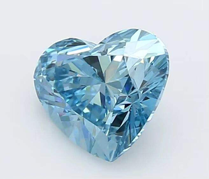 AURALUXURIA Diamant bleu de laboratoire taille cœur, pierre libre, certifié IGI, couleur fantaisie VS2, excellente taille pour la fabrication de bijoux - Product Image 1