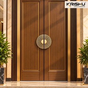 Luxury Traditional Durable Matt Antique Brass Flare Double <b>Door</b> <b>Handle</b> for Outdoor Main Entrance <b>Door</b> - Product Image 2