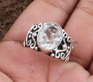 Anillo de Compromiso Art Deco de Cristal Vintage al por Mayor, Plata de Ley 925, Joyería Clásica para Mujer - Product Image 4