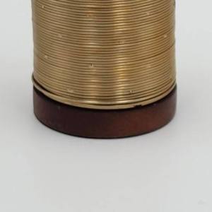 Ribbed Gold Metal Incense Burner Bulk Luxury Cylindrical Bakhoor Censer with Wood Base Modern Tabletop Home Office <b>Decor</b> - Product Image 3