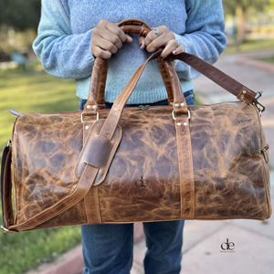 New Designer Crunch Leather <b>Luggage</b> Bags Multi Uses Handmade Bag Unisex Travel Bag Big Size Multi Use Unique Design Handbag - Product Image 1