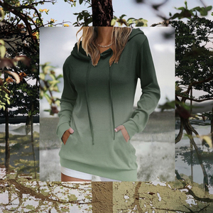 Sudadera con Capucha para Mujer, Estilo Europeo Americano, Color Sólido, Manga Larga, Cordón Ajustable, Forro Polar de 200 g/m², Borlas Delanteras, Secado Rápido y Transpirable - Product Image 5
