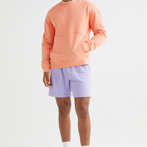 Sweat-shirt à col rond en molleton français de qualité supérieure 2022, vente en gros d'usine, sweat-shirt uni rose pour homme, 100% coton - Product Image 2