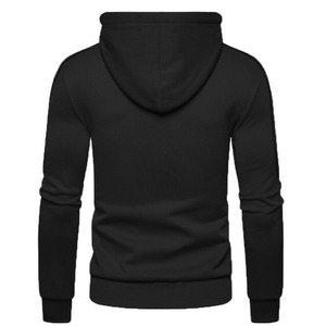Sweat à capuche zippé contrastant noir et rouge pour homme, tricoté, décontracté, avec poche, coupe classique, pour l'automne - Product Image 2