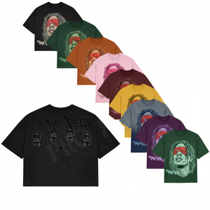 Camisetas de Algodón Lavado Vintage para Hombre, Estilo Hip Hop, Transpirables, de Corte Holgado, Servicio OEM, Logotipo Personalizado Bordado, Hombros Caídos - Product Image 1