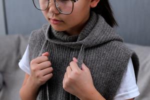 Calentador de pecho de cuello de lana de yak mongol con capucha Moda para niños y jóvenes Moda de moda - Product Image 5