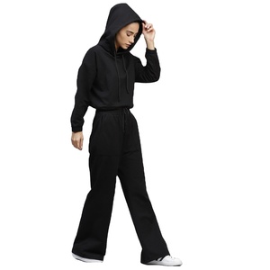 Tute da donna personalizzate di alta qualità Casual manica lunga <span class=keywords><strong>2</strong></span> pezzi abbigliamento sportivo Oversize gambe larghe da Jogging tute da donna - Product Image 3