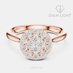 0.444CT IGI Certified Lab Grown Diamond Round Cut Engagement <b>Ring</b> 14K White Gold F+ VS+ Pavé Band Bridal Fine Jewelry Gift - Product Image 3