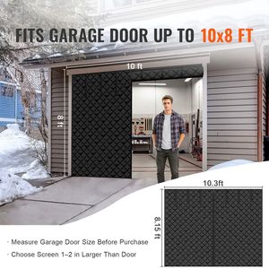 Kit d'isolation pour porte de garage hivernale 10x8FT, isolant thermique magnétique en tissu Oxford 300D, rideau de porte, accessoires pour portes et fenêtres - Product Image 1