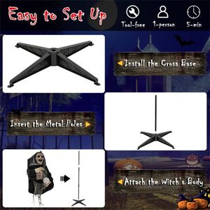 Decorazioni di Halloween con Streghe di 1,8 Metri e Sfere, Accessorio Festivo per Decorazioni di Halloween - Product Image 6