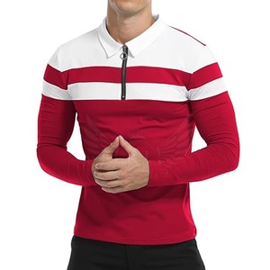 Camiseta Deportiva de Manga Corta para Hombre, Color Rojo, Cuello Alto, Tejido de Punto, con Ribete en Contraste Blanco, Logotipo Frontal, Corte Regular, Transpirable, 100% Algodón - Product Image 5