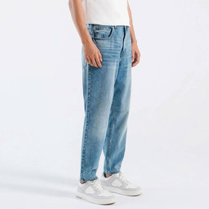 Pantalones Vaqueros de Mezclilla para Hombre, Corte Recto, Lavado a la Piedra, Cintura Media, Corte Regular, Algodón, Estilo Casual de Primavera, Hechos en Pakistán - Product Image 4
