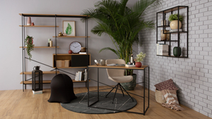 Minimalist Design <b>Working</b> <b>Desk</b> with Metal Frame and Melamine Surface for Home Office Durable and Sturdy - Product Image 5