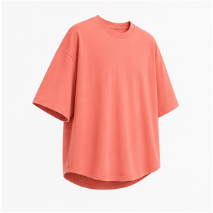 Camiseta de Manga Corta para Hombre, Cuello Redondo, Oversize, de Algodón Viscosa Coral Suave, Personalizada, MTS-OVR-0048 - Product Image 4