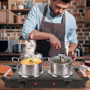 Portable 2000W <b>Electric</b> Dual Burner <b>Hot</b> <b>Plate</b> Stove RV Countertop Hotplate 5 Temperature Adjustments Portable Handles Camping - Product Image 4