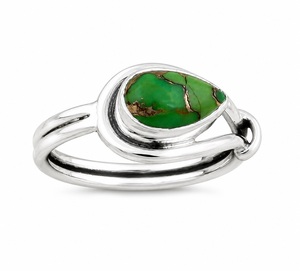 Natural Composite <b>Turquoise</b> <b>Ring</b> 925 Sterling Silver Cabochon Gemstone Handmade Bohemian Jewelry - Product Image 1