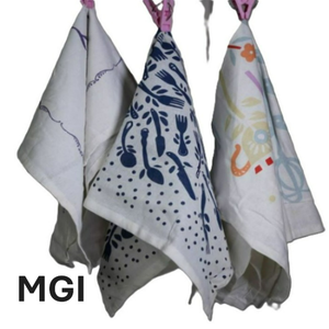 Serviette de cuisine carrée 100% coton, jetable, écologique, hypoallergénique, séchage rapide, avec impression florale personnalisée pour usage en cuisine - Product Image 2