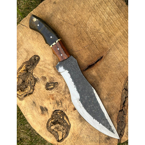 Ensemble de couteaux de survie en acier au carbone pour l'extérieur avec manche en bois et étui en cuir, bord lisse, design durable - Product Image 3