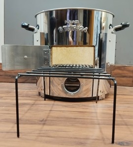 High Efficiency & Super Design Freestanding Modern Stainless-Steel Model (STAR 24) Wood Burning <b>Stove</b> for Kitchen & Outdoor Use - Product Image 1