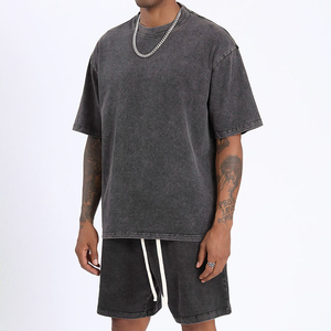 Men's Plus Size Black Short Sleeve T-Shirt Shorts <b>Set</b> Solid Color Casual Summer Wear <b>Knitted</b> Cotton Fabric - Product Image 2