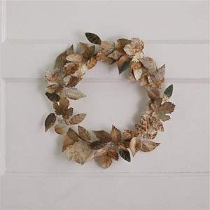 Guirnalda Decorativa de Lujo con Hojas de Cobre, Hecha a Mano, con Follaje de Magnolia, Aro de Hierro, Ecológica, Duradera, Iluminada, Decoración Otoñal - Product Image 4