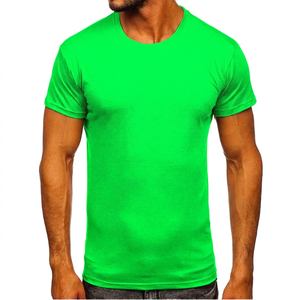 T-shirt pour homme à manches courtes, coupe ajustée, avec motif, col rond, jersey tricoté, 100% coton, sportif, longueur normale - Product Image 4