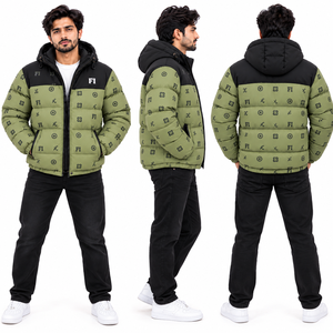 Men's <b>Padded</b> <b>Jacket</b> <b>Hooded</b> Warm Winter Quilted Puffer <b>Jackets</b> Custom Grapic Printed Logo Streetwear Outerwear Y2K Supplier USA - Product Image 3