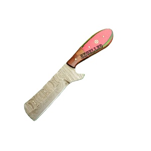 Coltello Skinner da caccia tattico fatto a mano in acciaio damasco con manico in legno Pakka e copertura in pelle libera - Product Image 2