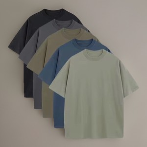 Tee Drop Shoulder Regular Fit 100% Cotton Quick Dry Anti-Wrinkle Breathable <b>Summer</b> <b>Shirt</b> - Product Image 1