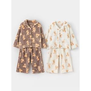 Pyjama coréen OZKIZ pour enfants, motif ours de dessin animé, mode hiver pour enfants de 2 à 7 ans, vente en gros - Product Image 1