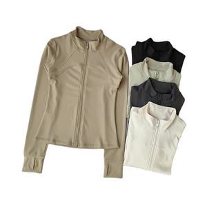 Traje de Yoga para mujer, chaqueta deportiva de manga larga con cuello de pie de gama alta para correr, entrenamiento, Fitness, Top, traje para correr a prueba de viento - Product Image 1