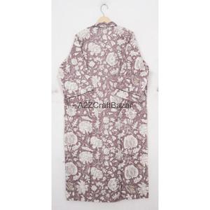 Robe Kimono en Coton Tricoté Imprimé Floral 100% Coton, Style Artisanal Jaipuri, Tenue Décontractée Romantique et Respirante pour l'Été - Product Image 6