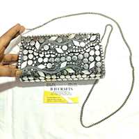 Sac de soirée de luxe de marque de mode de qualité supérieure, pochette en métal ornée de pierres pour femme, idéal pour mariage, au meilleur prix