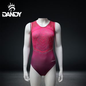Tùy Chỉnh Gradient Màu Sắc Chặt Chẽ Ngắn Tay Áo Thiết Kế Khiêu Vũ Mặc Leotard Phụ Nữ Tinh Thể Dục Bodysuit - Product Image 4