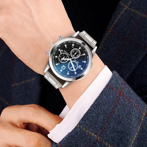 Reloj de Cuarzo de Lujo de Primera Calidad para Hombre, Cronógrafo Azul 31 con Correa de Acero Inoxidable de 20 mm, Resistente al Agua, Esfera de 42 mm, Caja de Aleación - Product Image 4