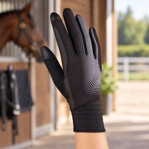 Gants d'équitation d'hiver personnalisés de haute qualité, fabriqués directement en usine, avec logo, confortables, en polyester et cuir, unisexes, avec option OEM. - Product Image 3
