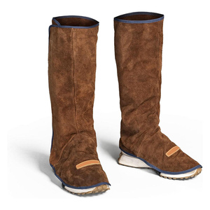 Guêtres de soudeur en cuir croûte de vachette, résistantes à la chaleur et à l'abrasion, avec vêtements de sécurité ignifuges pour soudeurs - Product Image 1