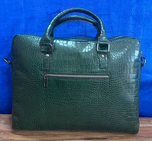 RABADA LMBG Genuine Leather <b>Messenger</b> <b>Bag</b> Large Size Buckle Closure Durable Alligator Pattern Fashion <b>Men's</b> Business Use Chains - Product Image 3