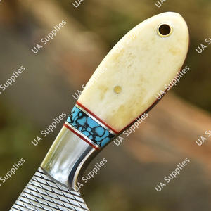 มีดตัดหนังแบบตรง OEM ODM ผลิตตามสั่ง พร้อมปลอกหนัง  มีดคมกริบ ทำด้วยมือ สำหรับตั้งแคมป์ ขนาด 8 นิ้ว - Product Image 5