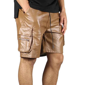 Shorts cargo classiques pour hommes en cuir véritable de qualité supérieure, épais, imperméables et respirants - Product Image 6