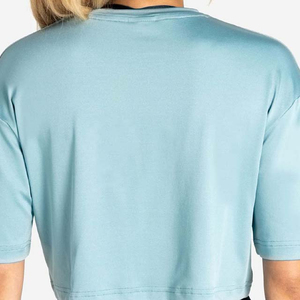 เสื้อยืดผู้หญิงคอวีทรงหลวม ผ้าฝ้ายหนานุ่ม ระบายอากาศดี ใส่สบาย เหมาะกับหน้าร้อน สไตล์สตรีทแวร์ แบรนด์ส่วนตัว คุณภาพดี ทนทาน - Product Image 2
