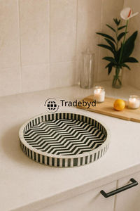 Bandeja Moderna Hecha a Mano con Incrustaciones de Hueso, Calidad Premium, Móvil, Decorativa, Disponible en Diferentes Tamaños y Formas - Product Image 5