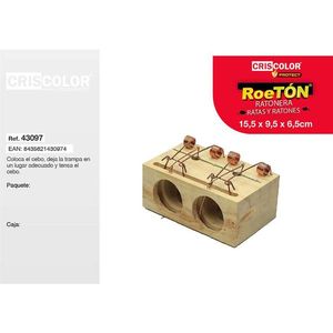 Criscolor Roetn Ratona 2 Fori 15,5x9,5x6,5cm per Ratti e Topi - Product Image 1