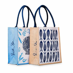 Sac fourre-tout pliable en jute pour la plage, avec impression personnalisée de logo, pour femmes, vente en gros, taille moyenne, naturel, personnalisé, bio - Product Image 1