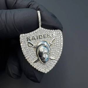 Custom Iced Out Raider Shield Moissanite <b>Pendant</b> 925 <b>Silver</b> Hip Hop Charm <b>for</b> <b>Men</b> Party Jewelry - Product Image 3